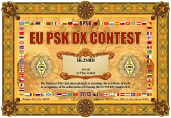 1° classificato in Italia per European PSK 2013: IK2SBB Adamo