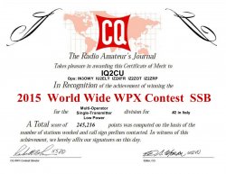 World Wide WPX Contest SSB edizione 2015, 2° posto in italia